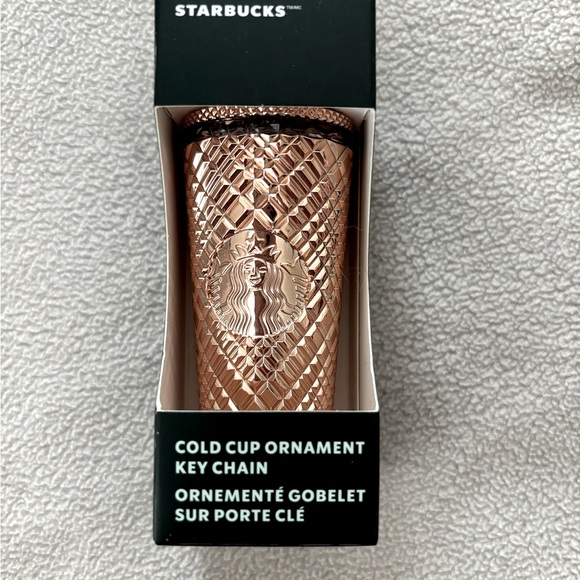 Starbucks Other - NEW Starbucks Cold Cup Ornament Keychain Rose Gold Color